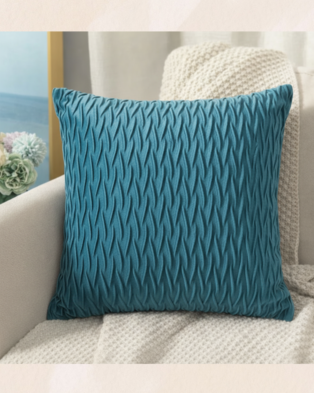 クッションカバー 45×45cm なめらか触感 ファスナー付き シンプルデザイン