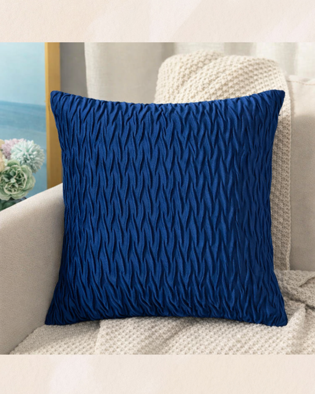 クッションカバー 45×45cm なめらか触感 ファスナー付き シンプルデザイン